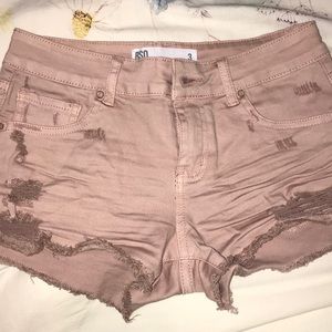 RSQ carbo cut off pink ripped jean shorts